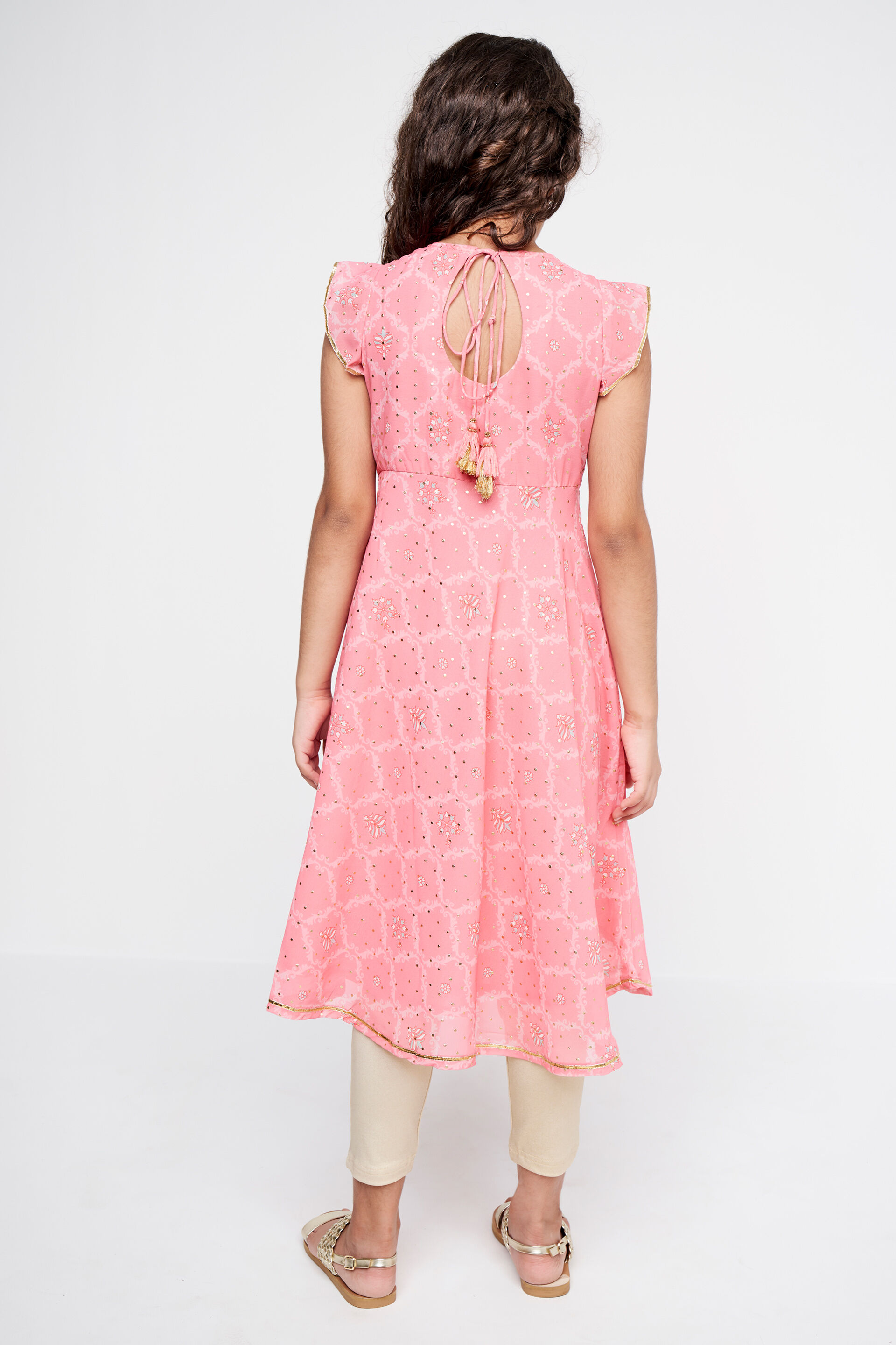 Pink Ethnic Motifs Flared Suit, Pink, image 5